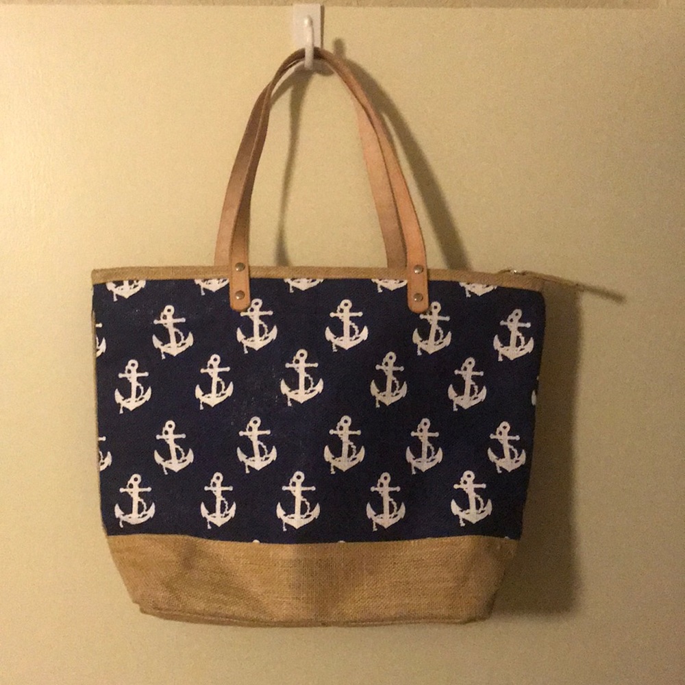 Nautical print tote bag